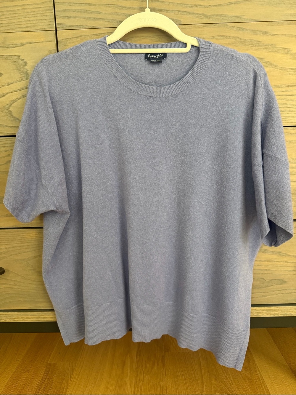 Splendid Lavender Short-Sleeve Knit Sweater